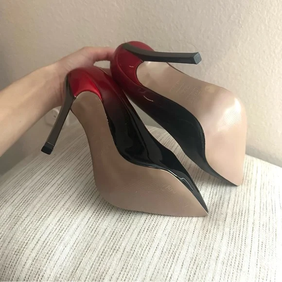 Ombre Black and Red Stiletto Heels - Picture 6 of 7